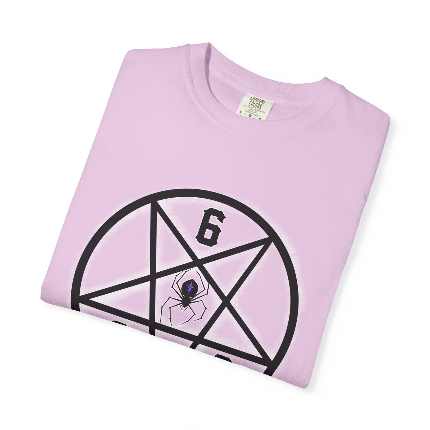 Gothic Unisex T-shirt with 666 Star Spiderism Design