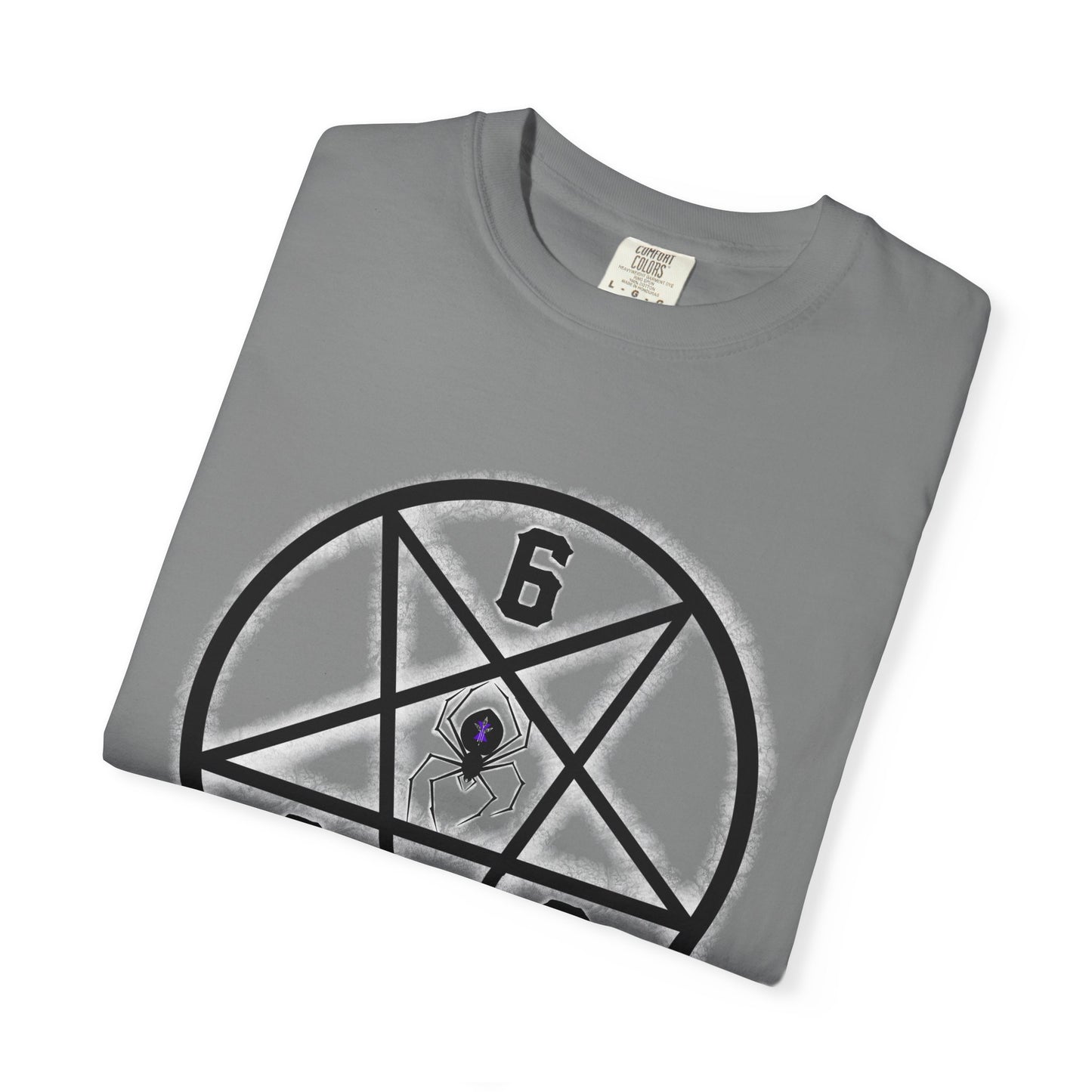 Gothic Unisex T-shirt with 666 Star Spiderism Design