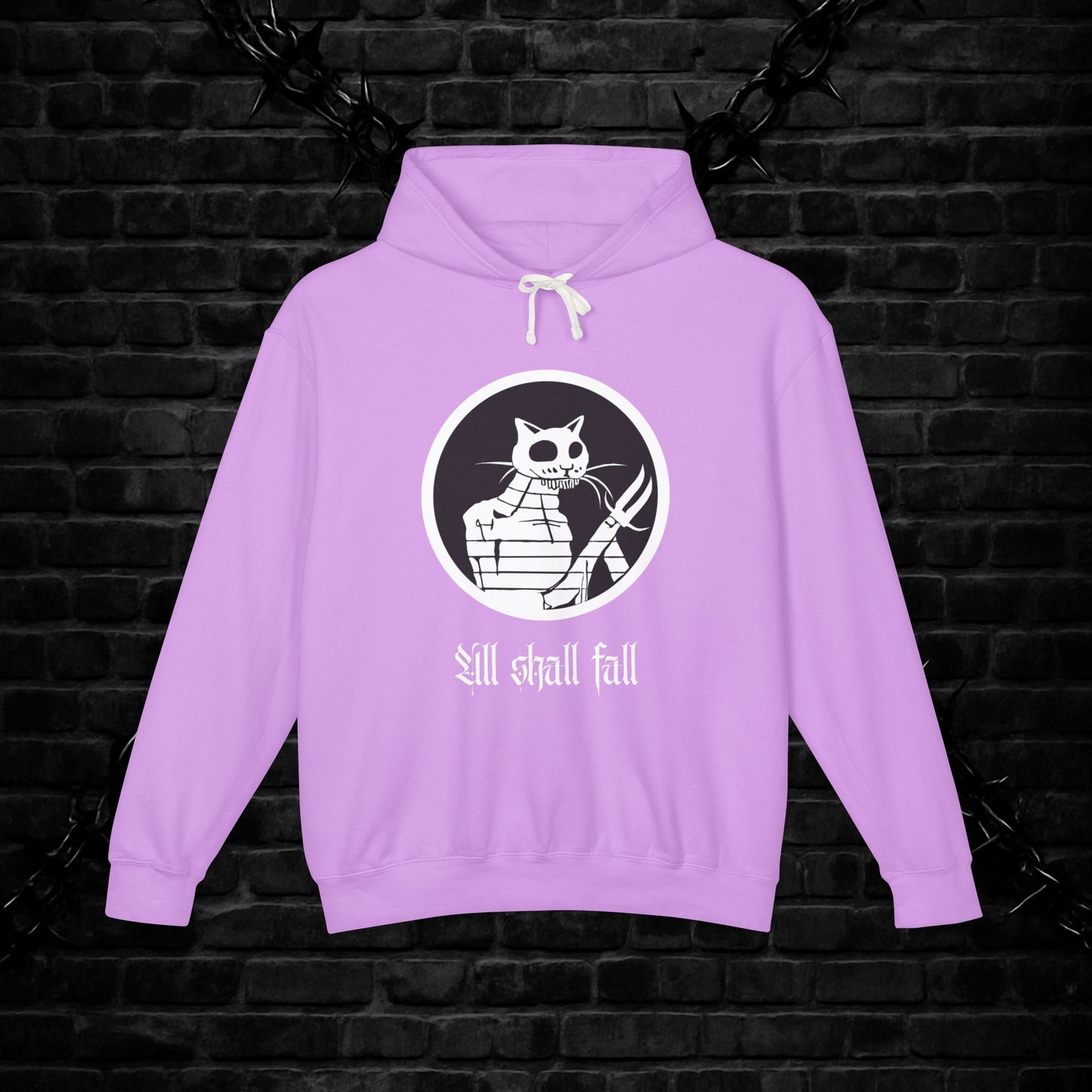 Gothic Cat Lightweight Hoodie Sweatshirt - Unique Edgy Alt Style