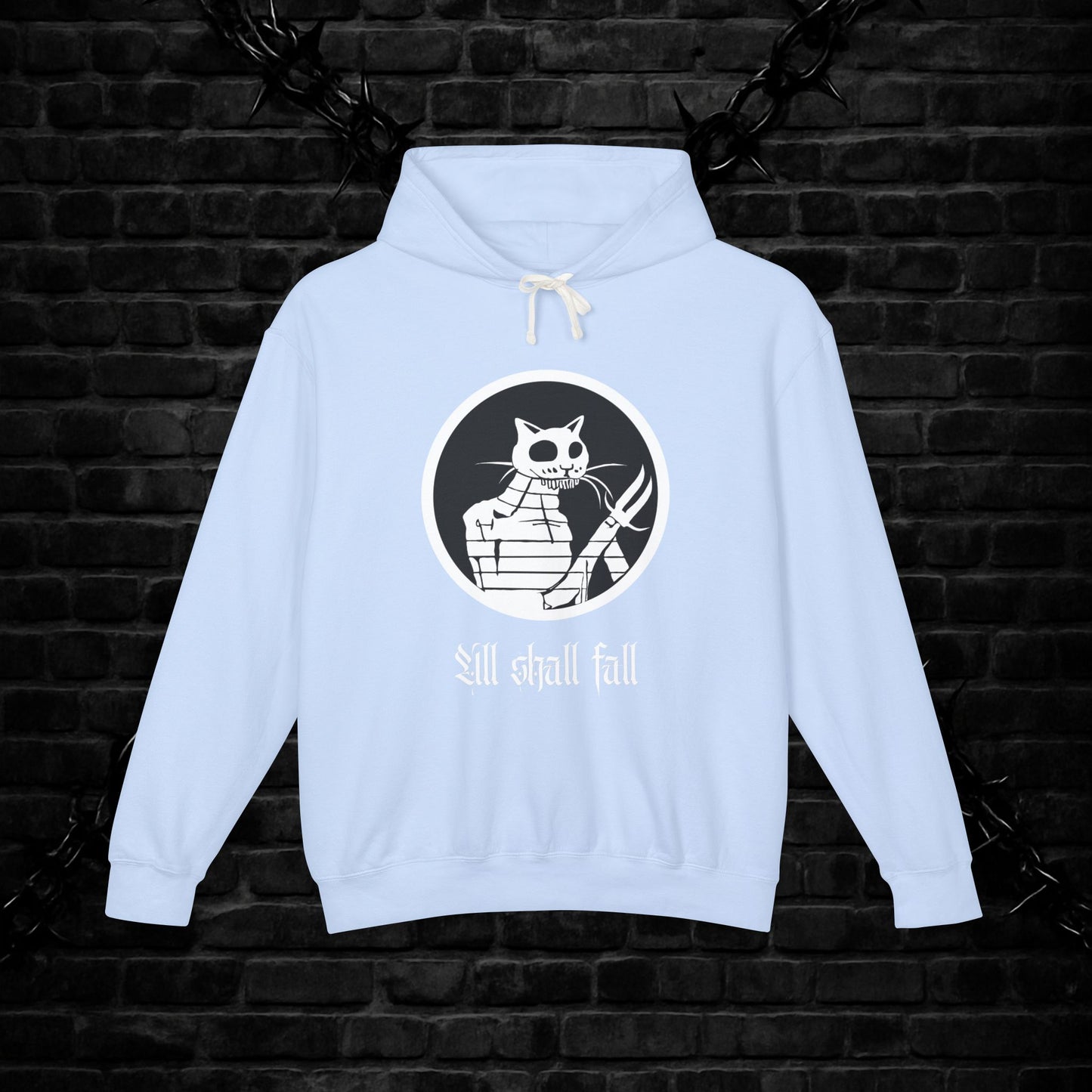 Gothic Cat Lightweight Hoodie Sweatshirt - Unique Edgy Alt Style