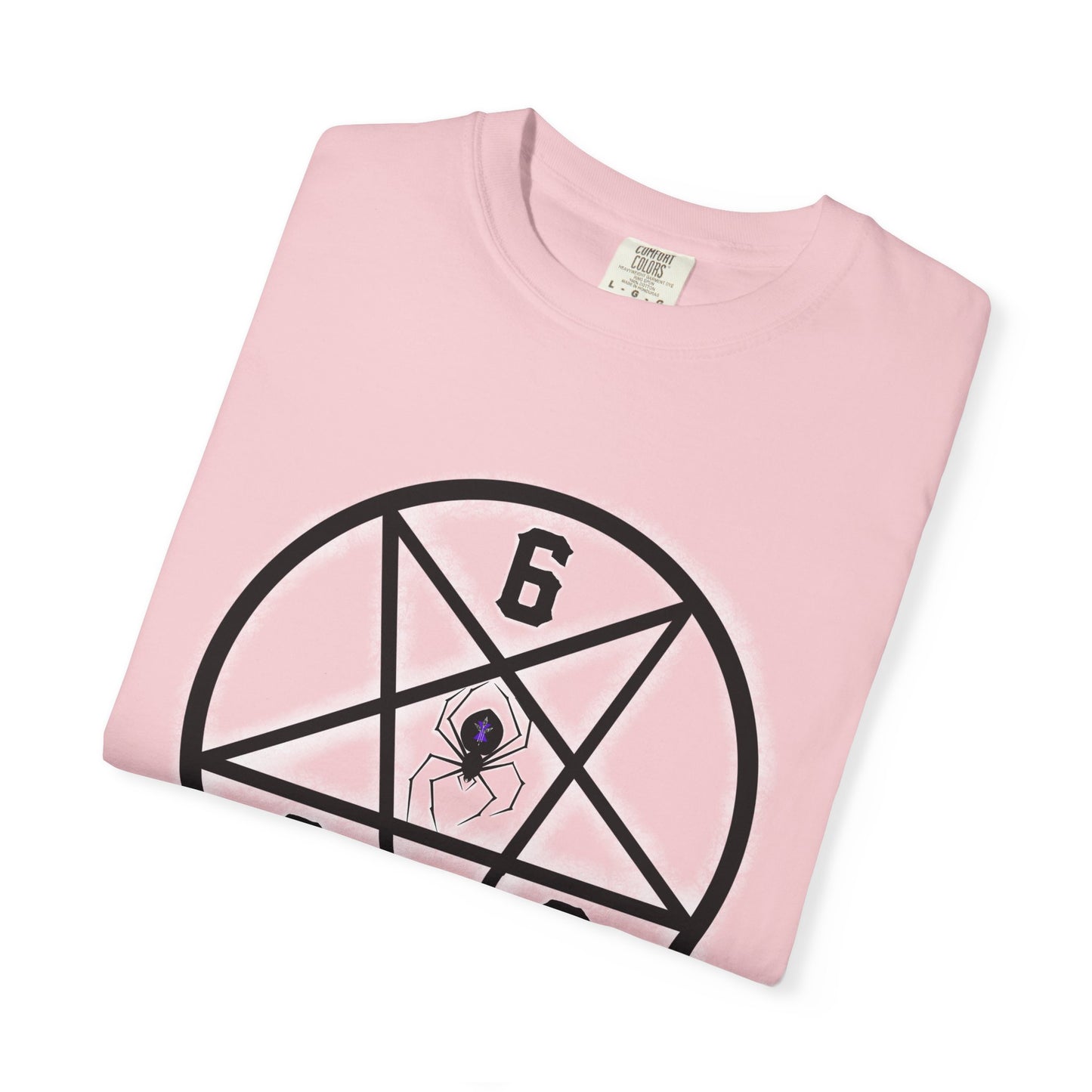 Gothic Unisex T-shirt with 666 Star Spiderism Design