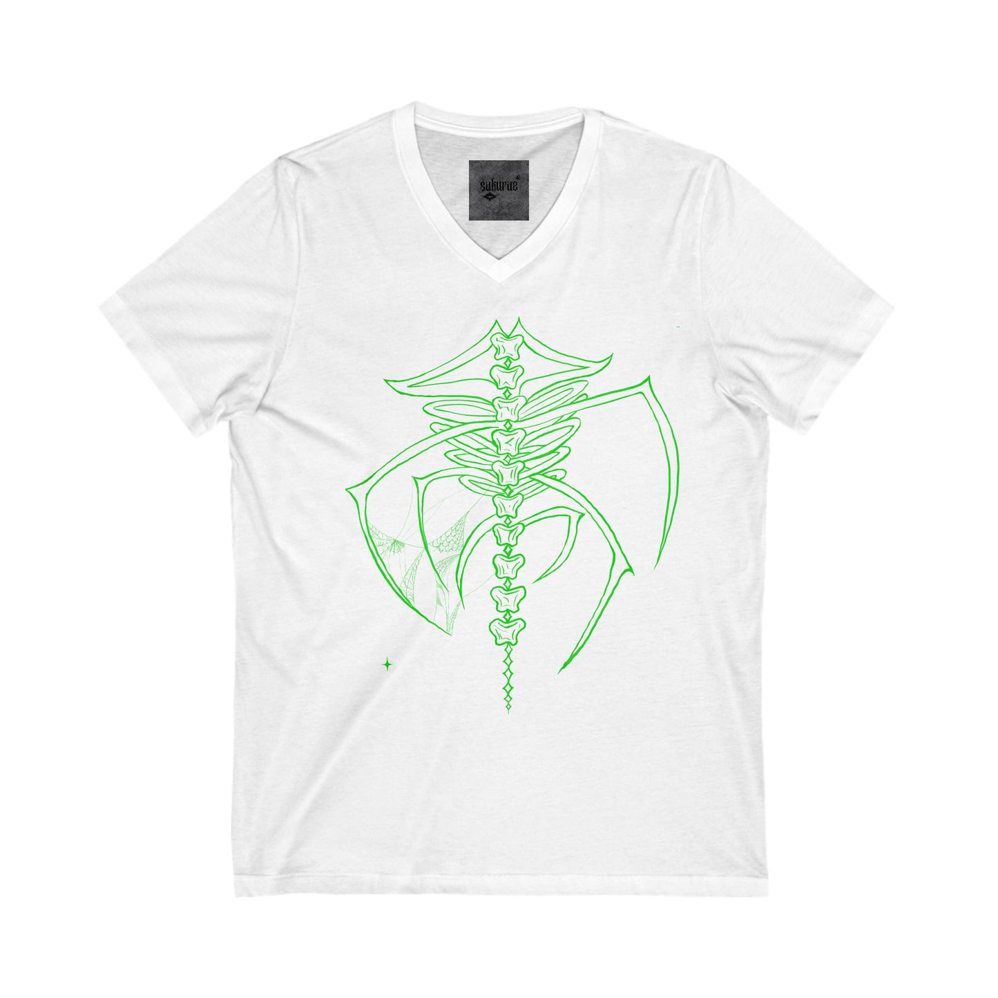 Glow-in-the-Dark Skeleton V-Neck Tee | Unisex Shirt for Halloween and Parties, Casual Wear, Unique Graphic Tee, Fun Gift Ideas