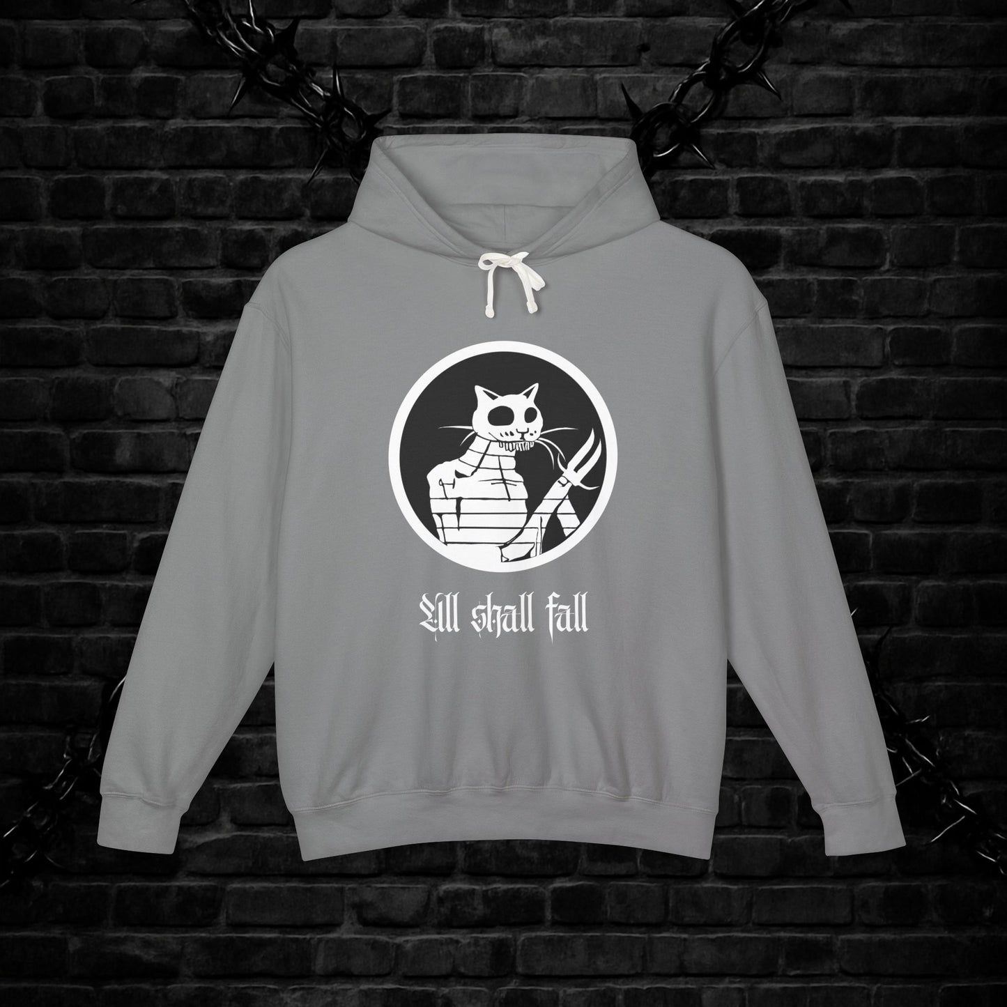 Gothic Cat Lightweight Hoodie Sweatshirt - Unique Edgy Alt Style