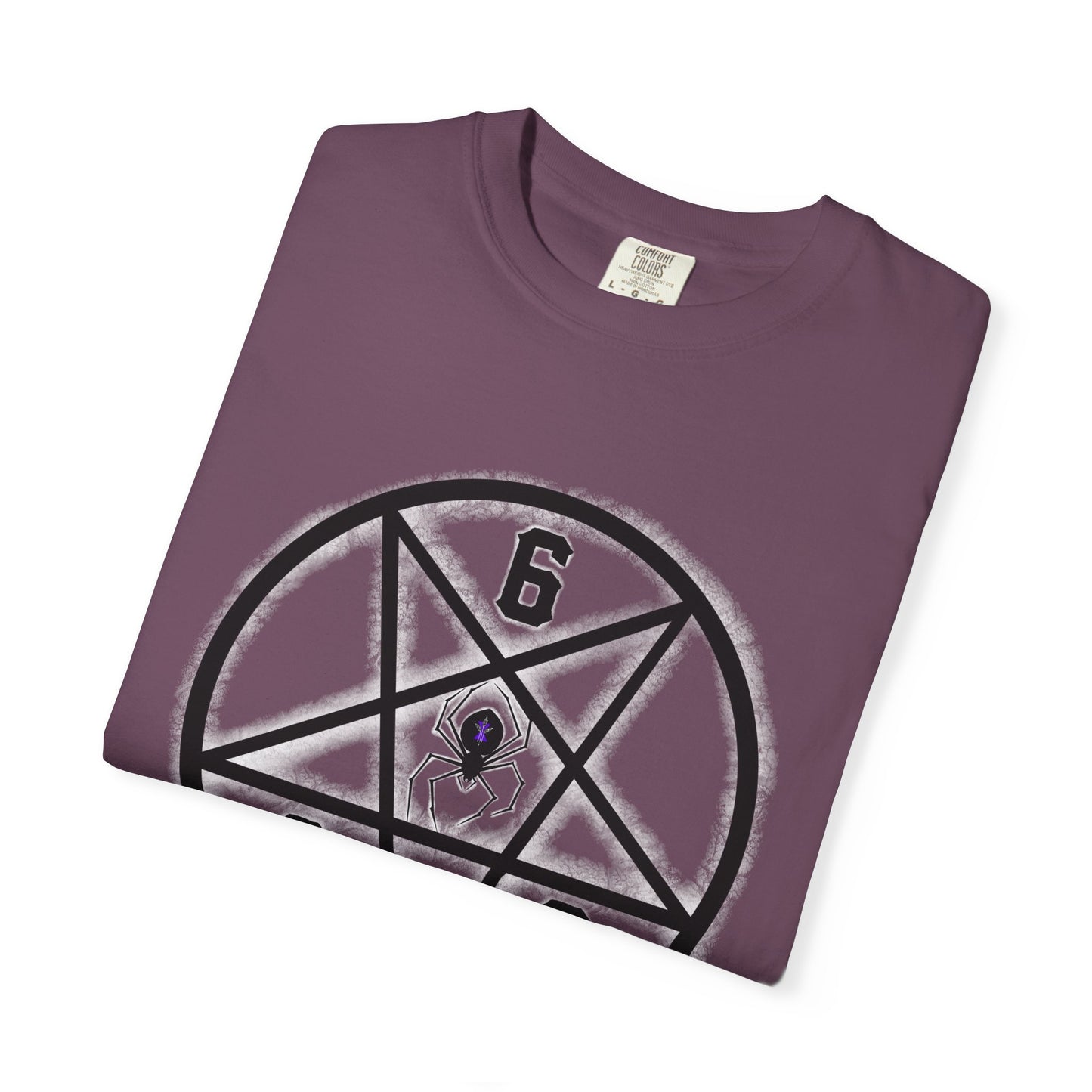 Gothic Unisex T-shirt with 666 Star Spiderism Design