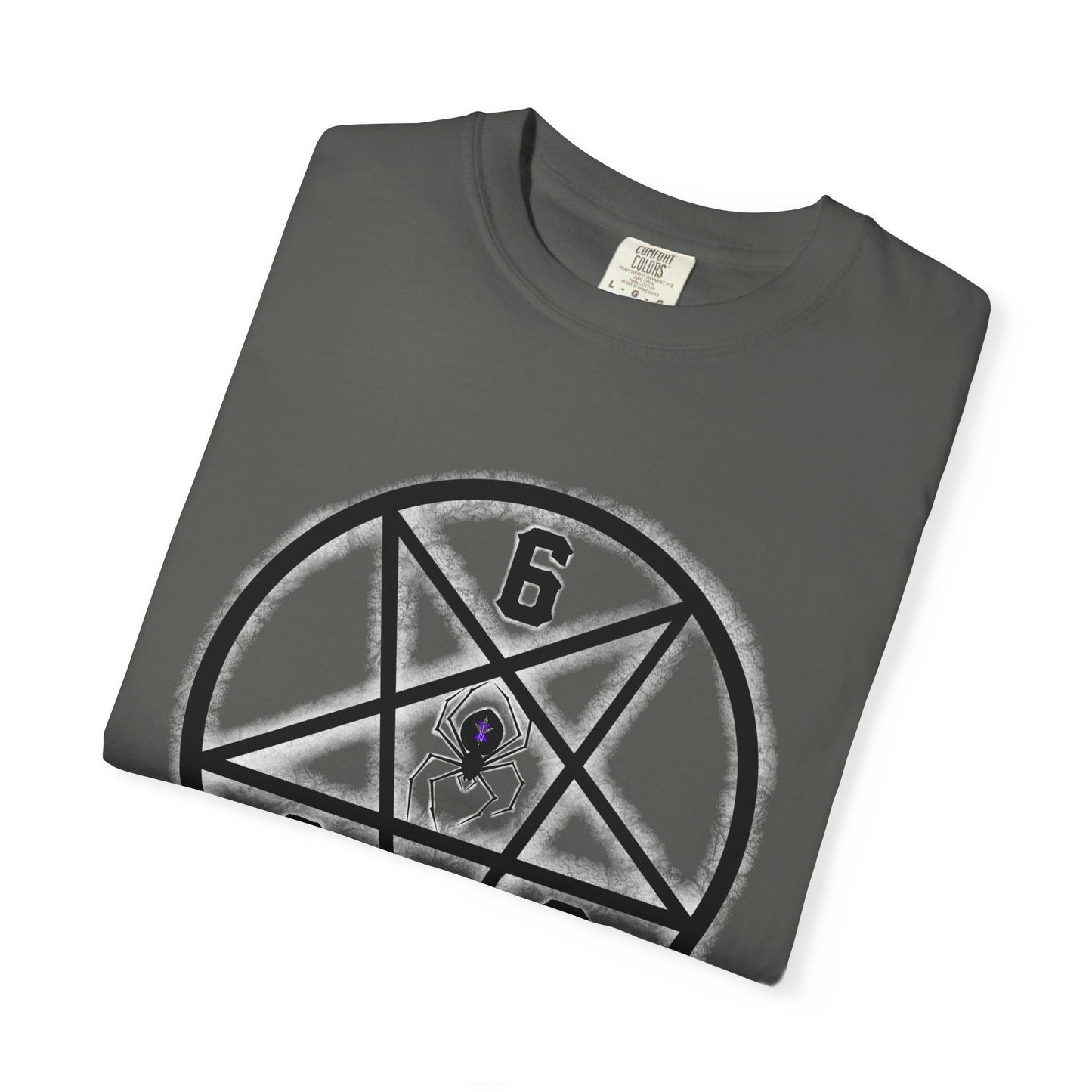 Gothic Unisex T-shirt with 666 Star Spiderism Design