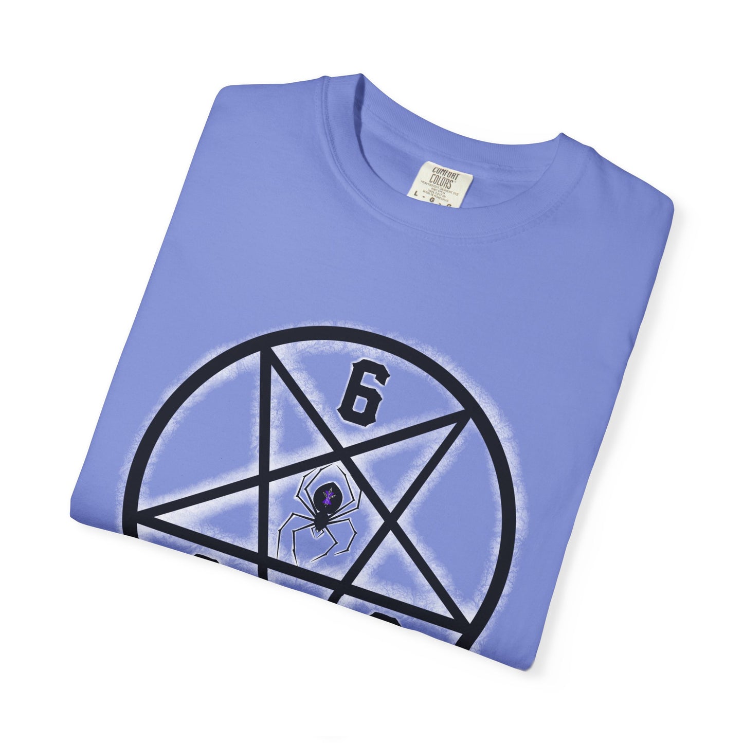 Gothic Unisex T-shirt with 666 Star Spiderism Design
