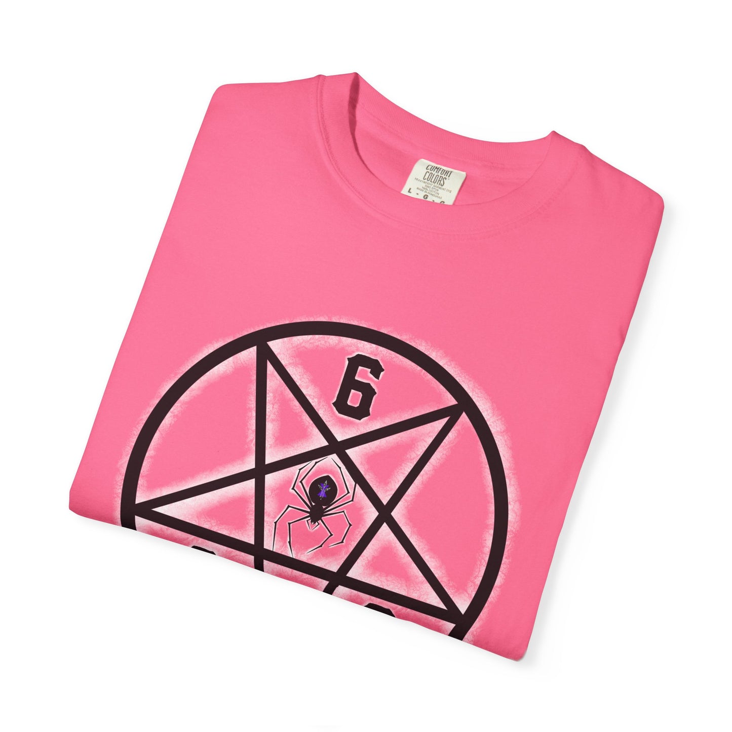Gothic Unisex T-shirt with 666 Star Spiderism Design