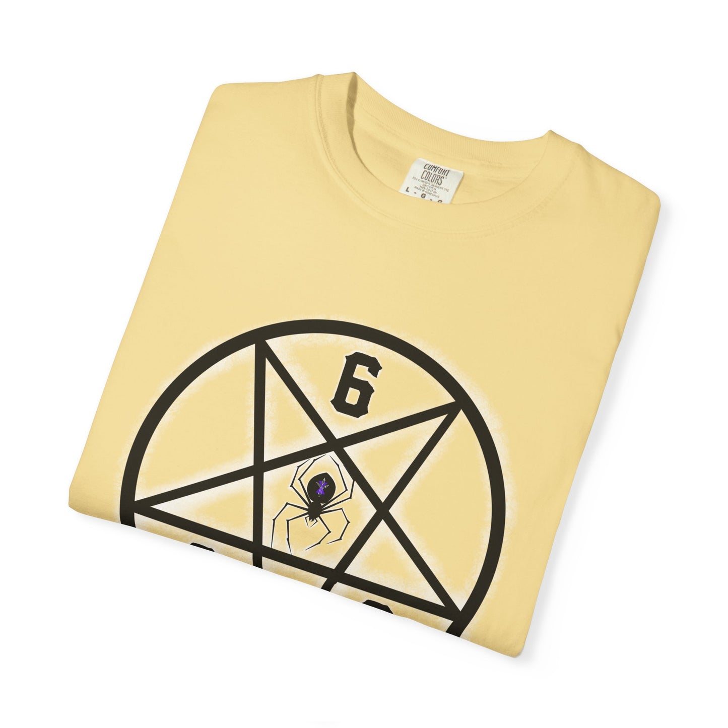 Gothic Unisex T-shirt with 666 Star Spiderism Design