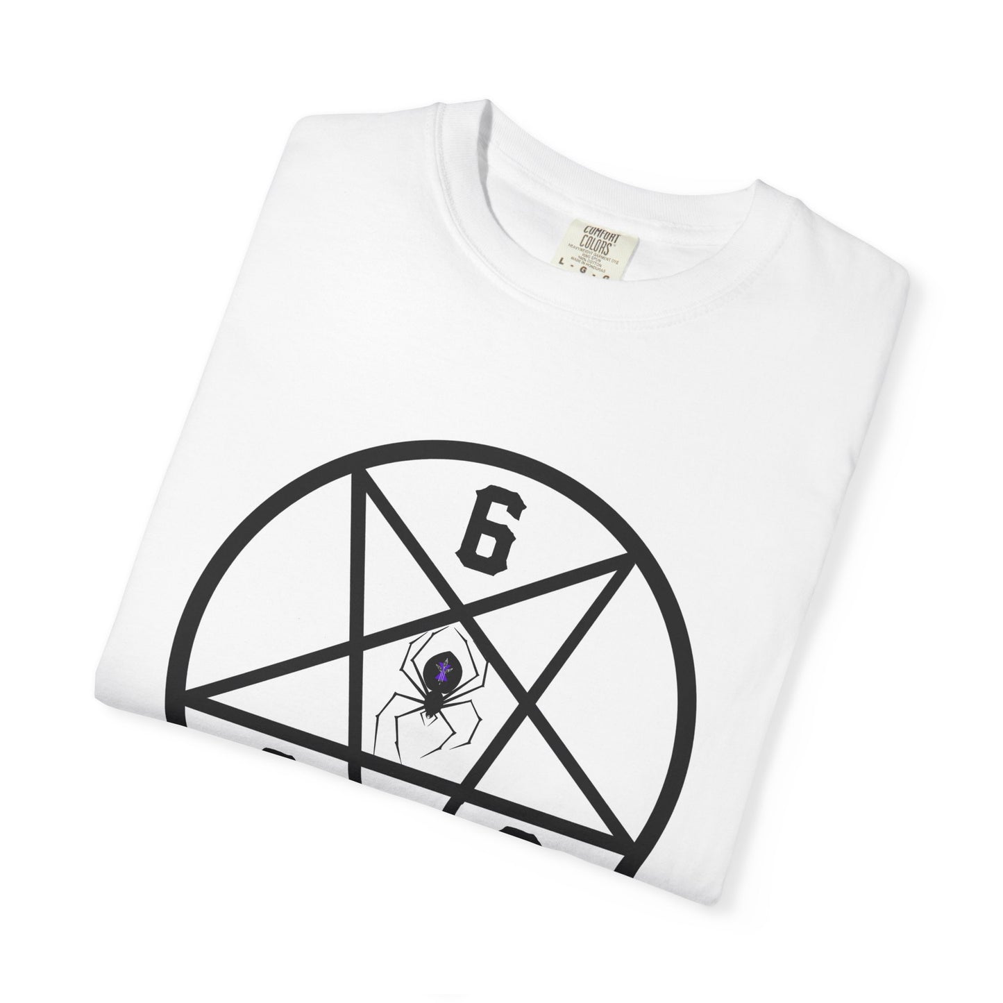 Gothic Unisex T-shirt with 666 Star Spiderism Design